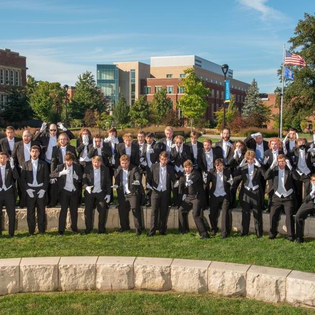 Singing Statesmen group shot outdoors 